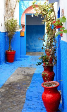 rabat, Fas, Afrika udayas kasbah renkli sokak