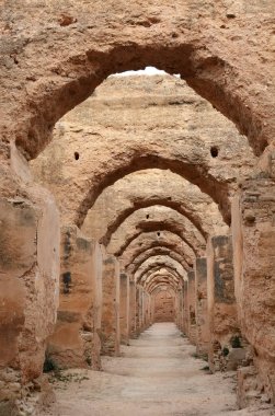 Moulay Ismails büyük tahıl ambarları ve ahırlar, Heri es-Souani: Meknes, Morocco. 