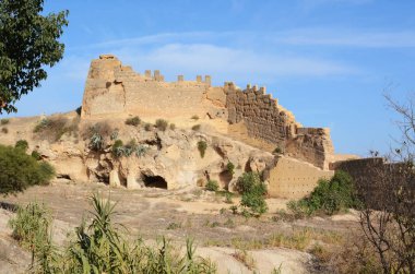 Merinid mezarları eski medina Fes, Fas yukarıda tepede