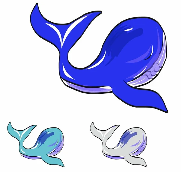 Vektor Blauwal ohne Hintergrund — Stockvektor