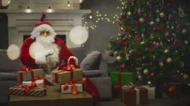 Noel Baba arka plan yeni yıl ağacı Noel tatil için hazırlık