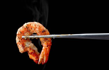 Izgara karides Barbekü stili .