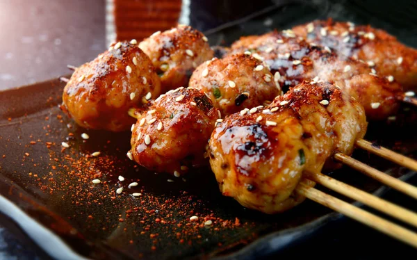 Japonez carne grill tsukune . — Fotografie, imagine de stoc