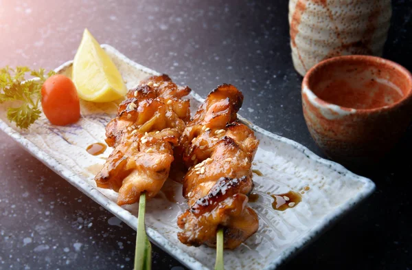 Japonská kuřecí gril nebo yakitori. — Stock fotografie