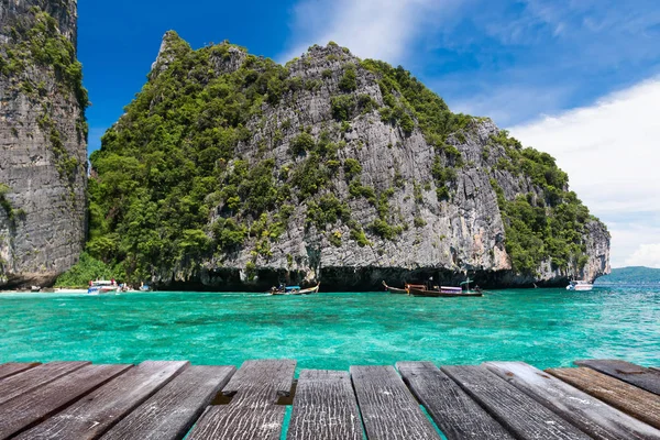 Bahía Maya Isla Phiphi Leh Andaman Foto Del Paisaje Marino — Foto de Stock