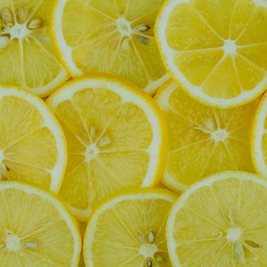 Kesilerek limon arka plan. Üstten Görünüm. Narenciye meyve limon  