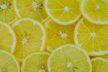 Kesilerek limon arka plan. Üstten Görünüm. Narenciye meyve limon  