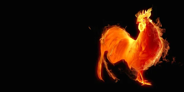 Year fire rooster. — Stock Photo, Image