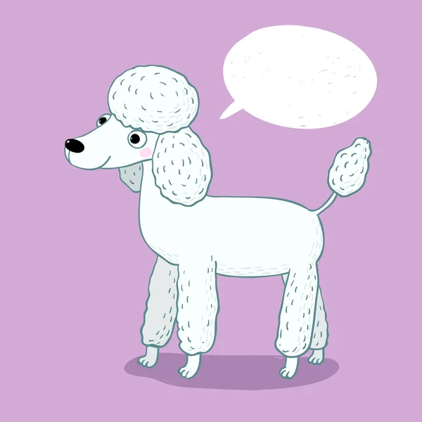 Ilustração com poodle de desenhos animados . — Vetor de Stock