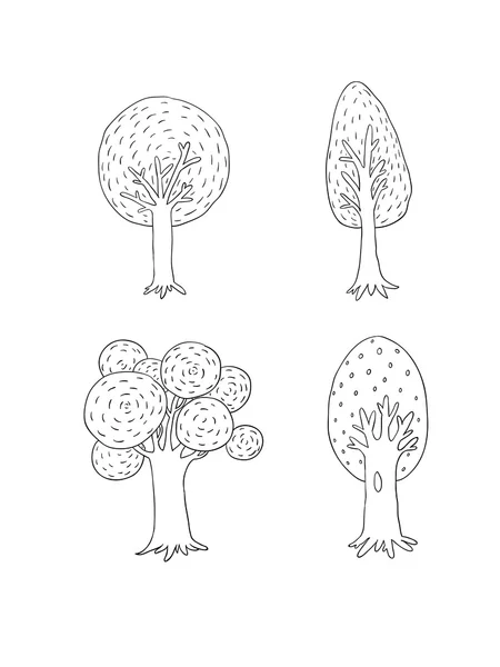 Set van verschillende bomen. — Stockvector