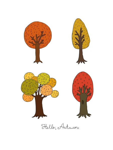Set of different trees. — Stock Vector