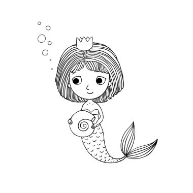 Güzel küçük deniz kızı. Siren.