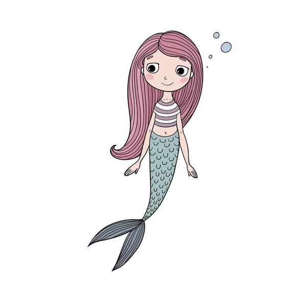 Cute cartoon little mermaid. Siren. Sea theme. Stock Vector Image by  ©Natasha_Chetkova #229829004