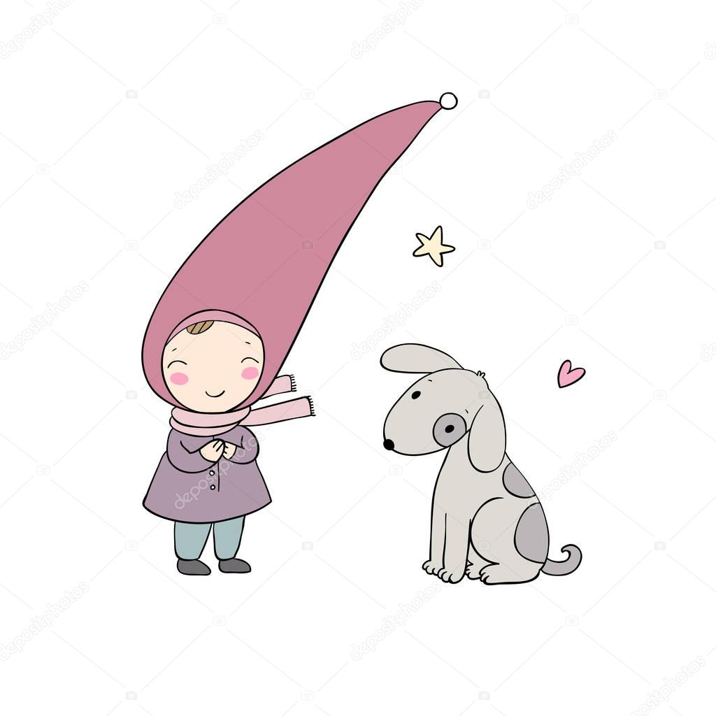 Cute little gnome and the dog.