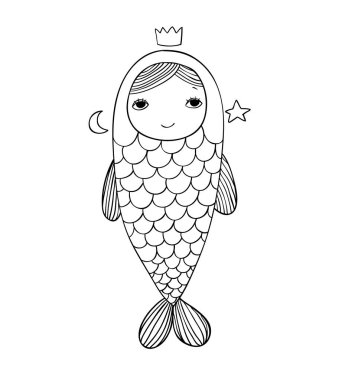 Güzel küçük deniz kızı. Siren. Deniz Tema.