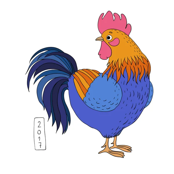 Rooster. Cartoon cock. — Stok Vektör