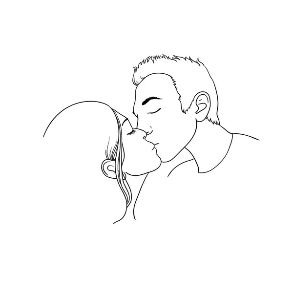 370+ Couple Kissing Romantic Pose Drawing Stock Illustrations