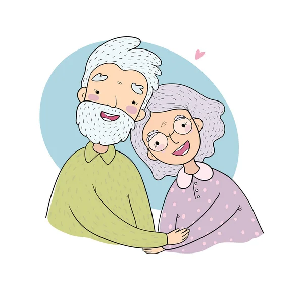 Счастливой пожилой пары. Бабушка и дедушка. Вектор — стоковый вектор