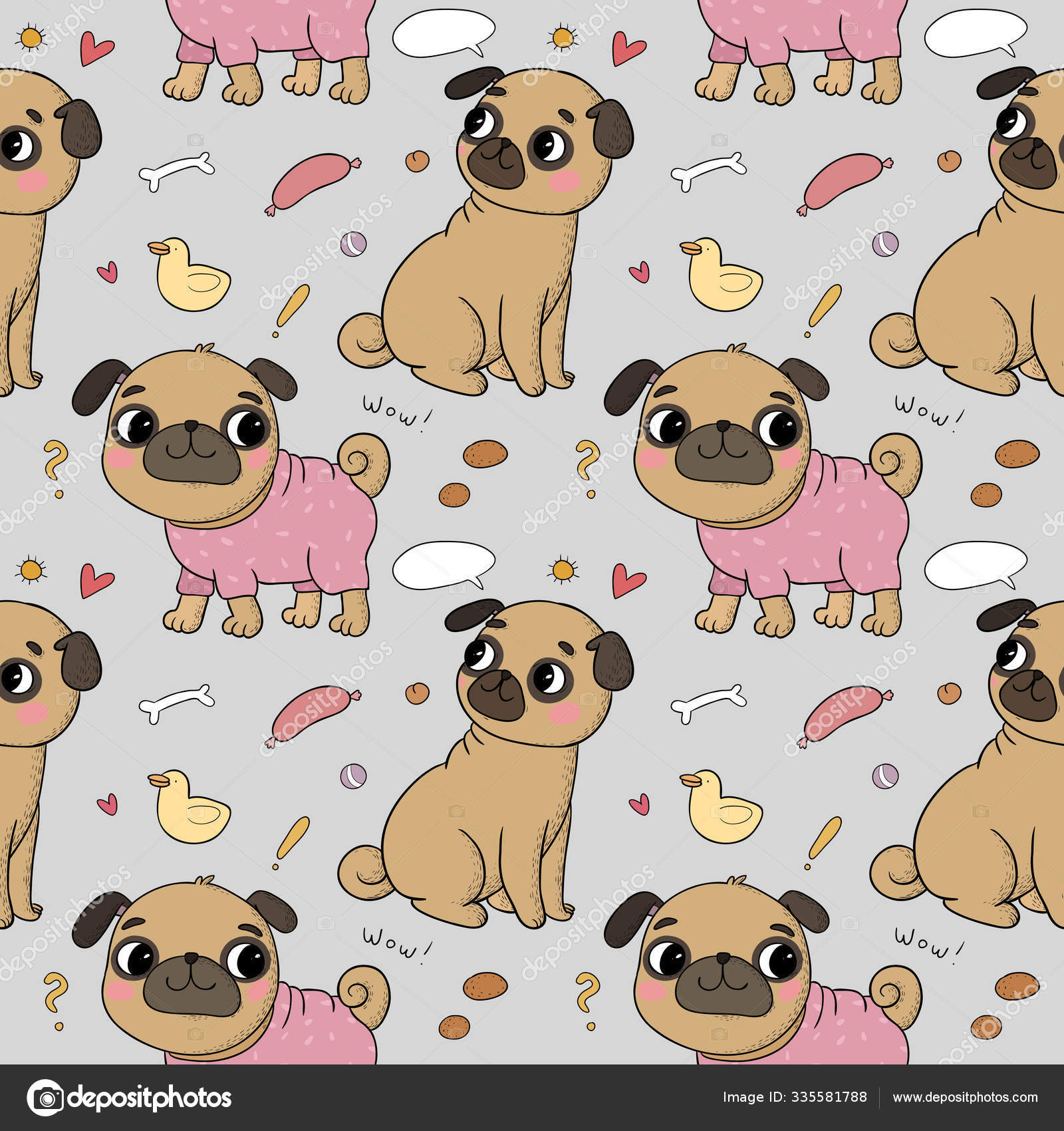 Cute cartoon pug pattern. Cheerful funny dog picture for the veterinarian. Vector Stock Vector Image by ©Natasha_Chetkova #335581788 Cute cartoon pug pattern. Cheerful funny dog picture for the veterinarian. Vector Stock Vector Image by ©Natasha_Chetkova #335581788