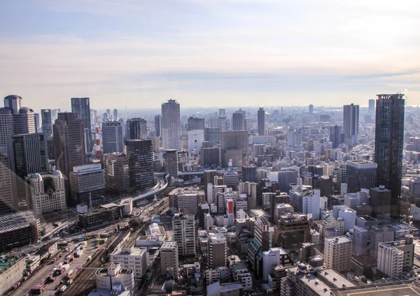 Cestování Japonsku Architektura Japonska Pohled Město Střechy Mrakodrapu Osaka Japonsko — Stock fotografie