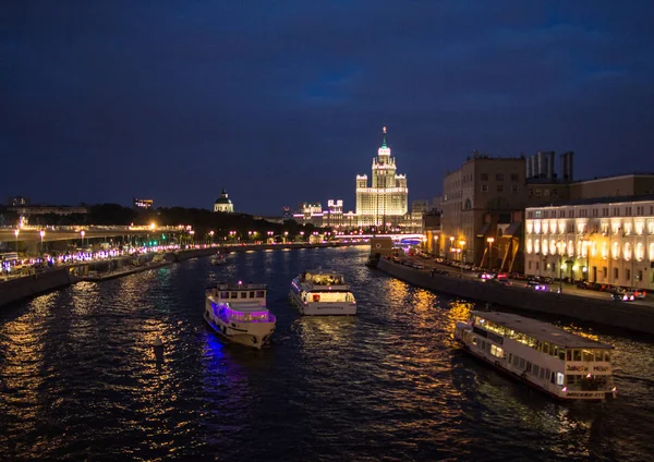 2017 Moskva Rusko Moskevské Panoráma Dnes Večer Památky Moskvy Řeky — Stock fotografie