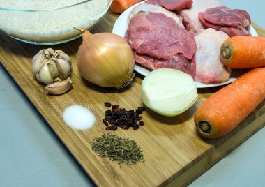 Asya'nın ünlü yemek. Asya gıda. Pirinç yemekleri. Yemek pişirmek için malzemeler.