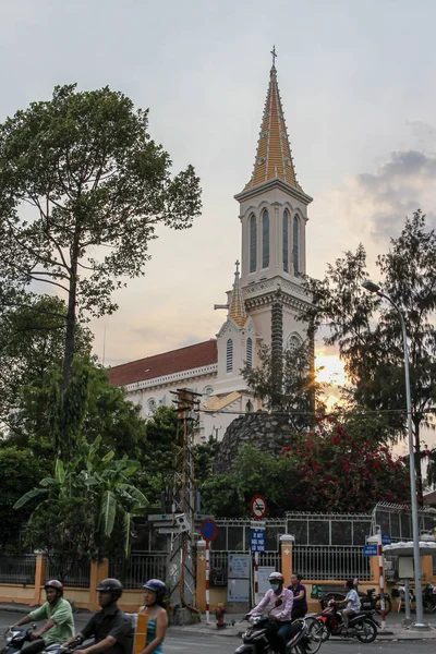 2015 Bangkok Tajlandia Kościół Katolicki Dziś Wieczorem Architektura Religijna Azji — Zdjęcie stockowe