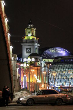 2011.12.31, Moskova, Rusya. Bu gece Kiyevsky tren istasyonunun inşaatı var..