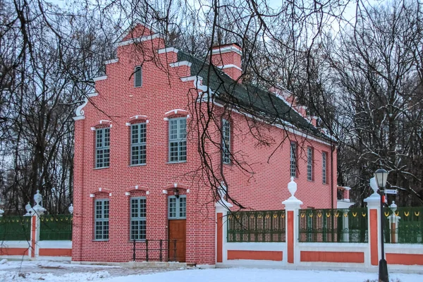 Włoski Dom Przy Pałacu Homestead Kuskowie Zimą Moskwa Rosja Rozmycie — Zdjęcie stockowe