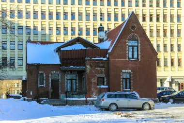 28.01.2012, Minsk, Belarus. Minsk 'in kış mevsiminde şehir manzarası.