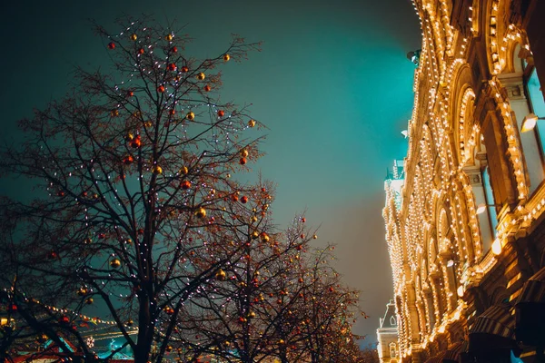 Decoraciones Navidad Feria Plaza Roja Moscú Rusia —  Fotos de Stock
