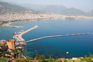 Kızıl Kule kule Alanya Yarımadası'nda, Antalya bölgesinde, Türkiye, Asya. Ünlü turizm hedef. Osmanlı İmparatorluğu.