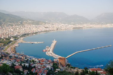 Kızıl Kule kule Alanya Yarımadası'nda, Antalya bölgesinde, Türkiye, Asya. Ünlü turizm hedef.