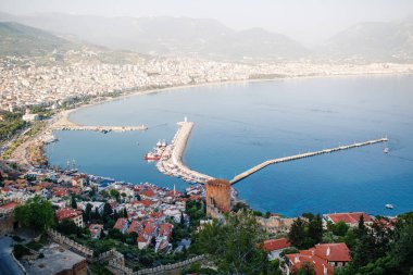 Kızıl Kule kule Alanya Yarımadası'nda, Antalya bölgesinde, Türkiye, Asya. Ünlü turizm hedef.