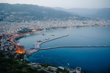 Kızıl Kule kule Alanya Yarımadası'nda, Antalya bölgesinde, Türkiye, Asya. Ünlü turizm hedef.