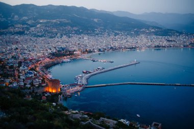 Kızıl Kule kule Alanya Yarımadası'nda, Antalya bölgesinde, Türkiye, Asya. Ünlü turizm hedef.