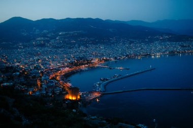 Kızıl Kule kule Alanya Yarımadası'nda, Antalya bölgesinde, Türkiye, Asya. Ünlü turizm hedef.