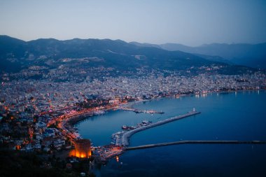 Kızıl Kule kule Alanya Yarımadası'nda, Antalya bölgesinde, Türkiye, Asya. Ünlü turizm hedef.