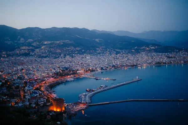 Alanya Félsziget Antalya District Törökország Asia Kizil Kule Torony Híres — Stock Fotó