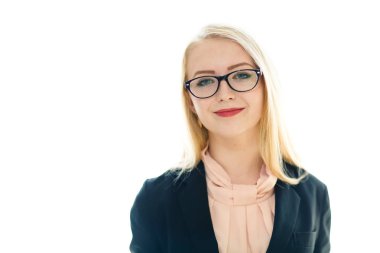 Beyaz arka planda iş kadını