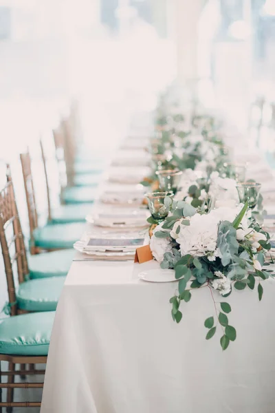 Decoração Casamento Com Flores Restaurante — Fotografia de Stock