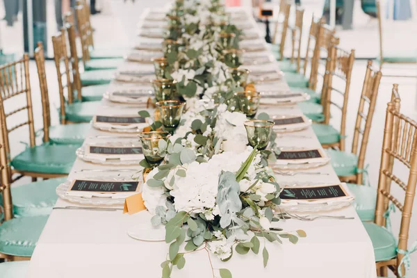 Decoração Casamento Com Flores Restaurante — Fotografia de Stock