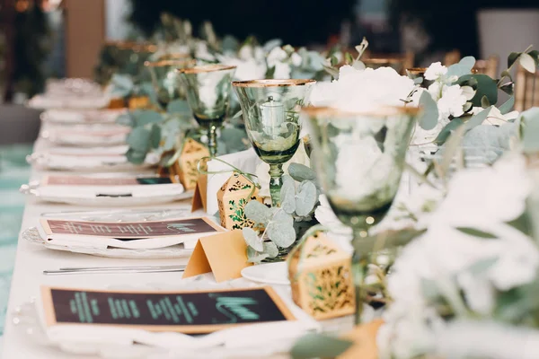 Decoração Casamento Com Flores Restaurante — Fotografia de Stock