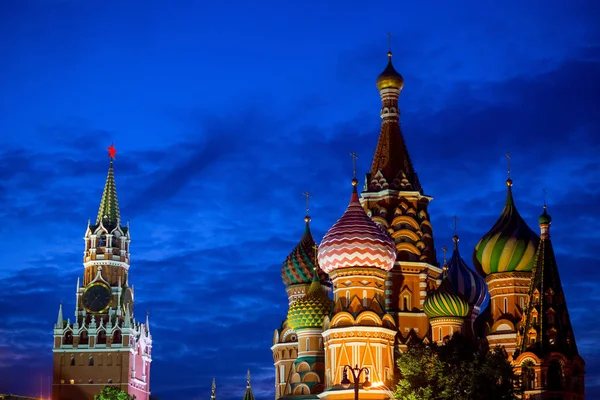 Catedral San Basilio Kremlin Atardecer Moscú Rusia — Foto de Stock