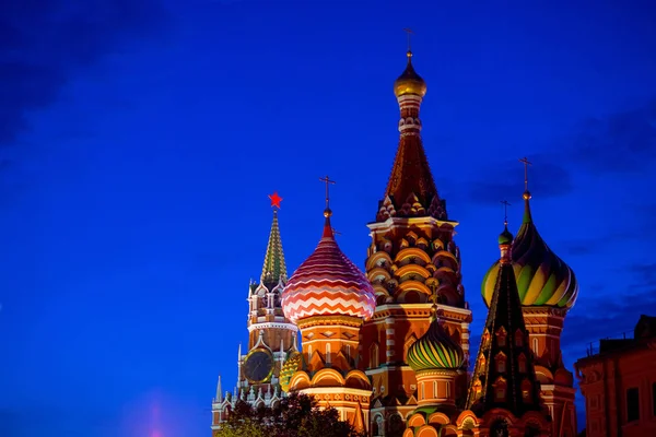 Catedral San Basilio Kremlin Atardecer Moscú Rusia — Foto de Stock
