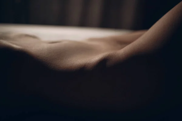 Einen Schönen Frauenkörper Magen Glatte Samtige Haut — Stockfoto