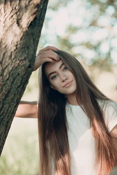 Retrato Aire Libre Hermosa Joven —  Fotos de Stock