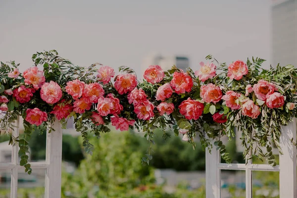 Área Restaurante Decorado Para Jantar Casamento — Fotografia de Stock