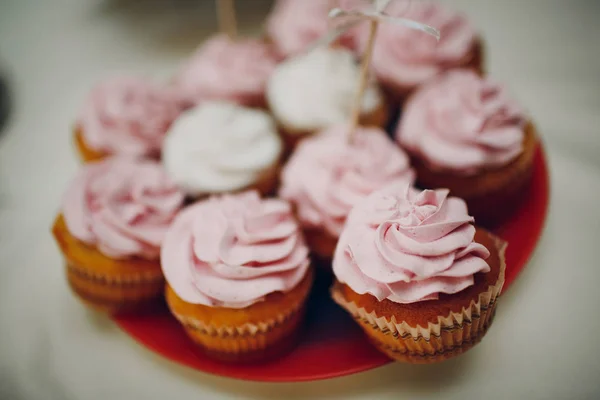 Wedding Cupcakes Cream Celebration — Stock Photo, Image