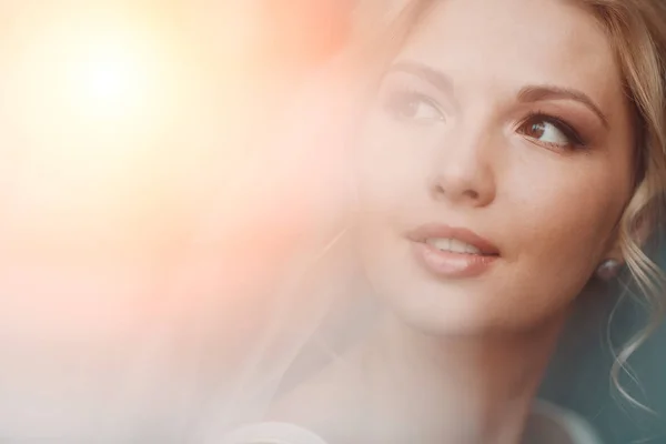 Beautiful Blonde Bride Portrait — Stock Photo, Image